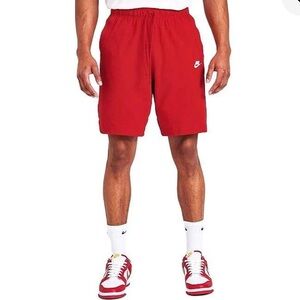 NIKE Men's XL Red Casual Athletic Sports Drawstring Fleece Shorts w/pockets GUC